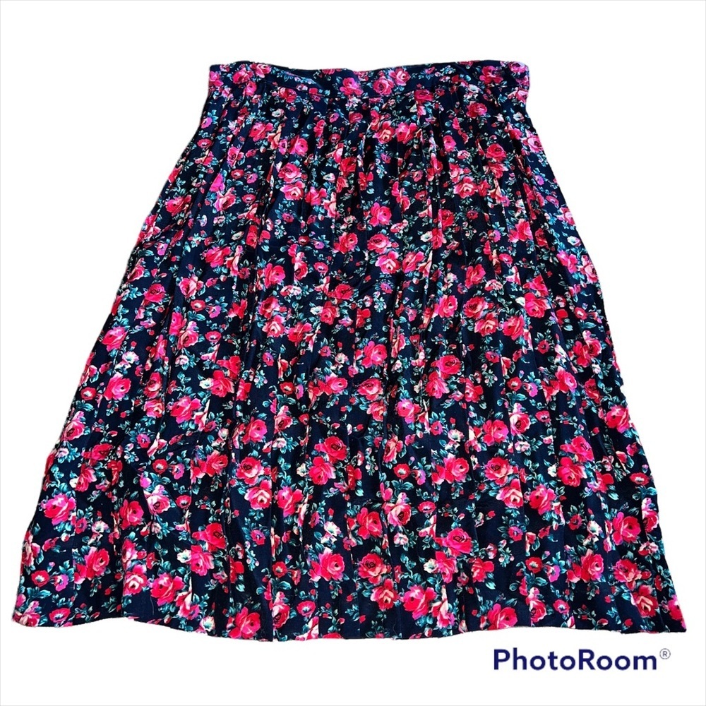 NWT Vintage Pendelton Rayon Country Skirt Sophisticates Talon Zip Floral Modest